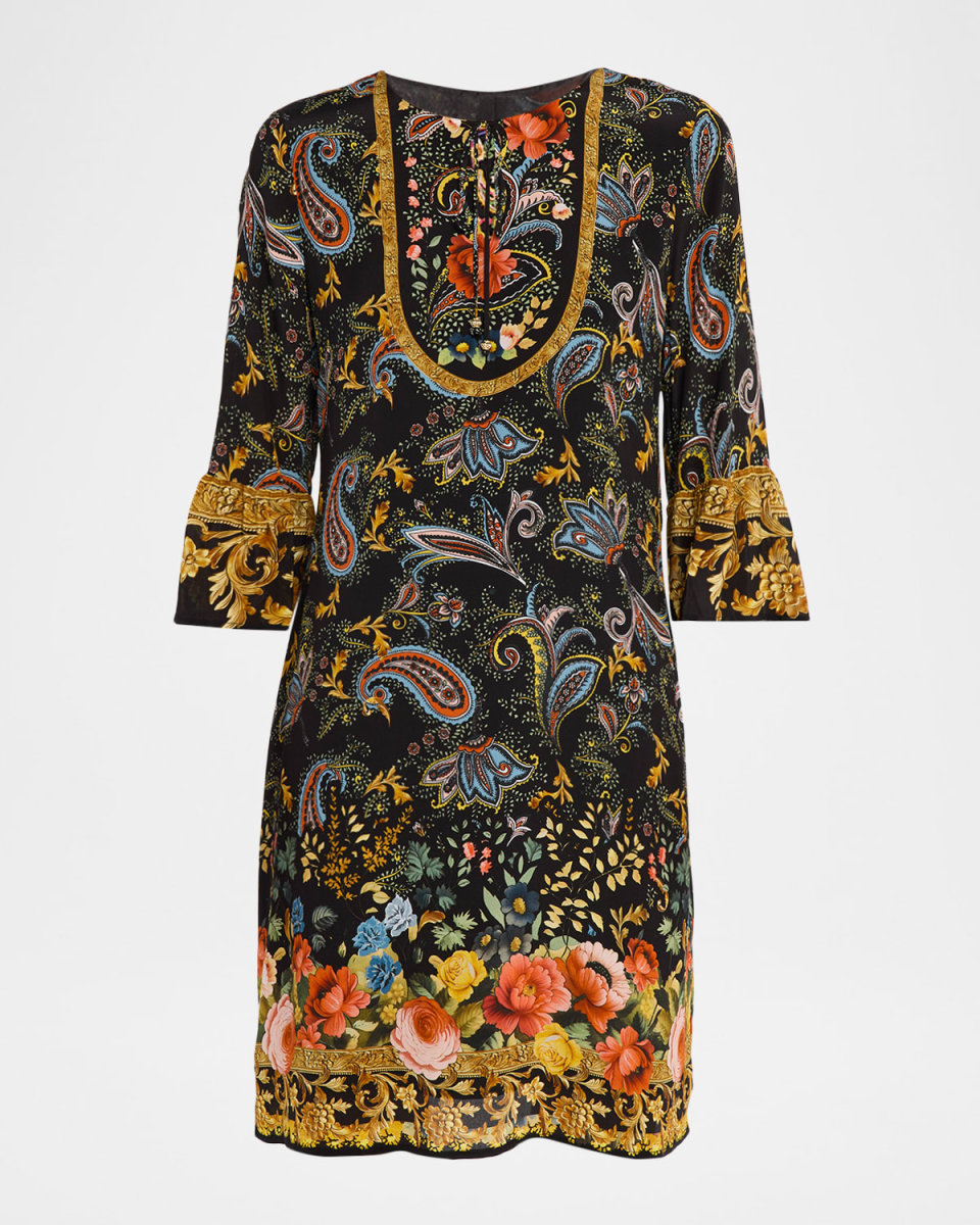 Sofiya Printed Silk Tunic Dress